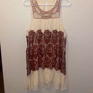 Cream and burnt orange dress/tunic